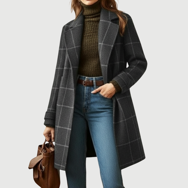 Fiona – Manteau à Carreaux Classique