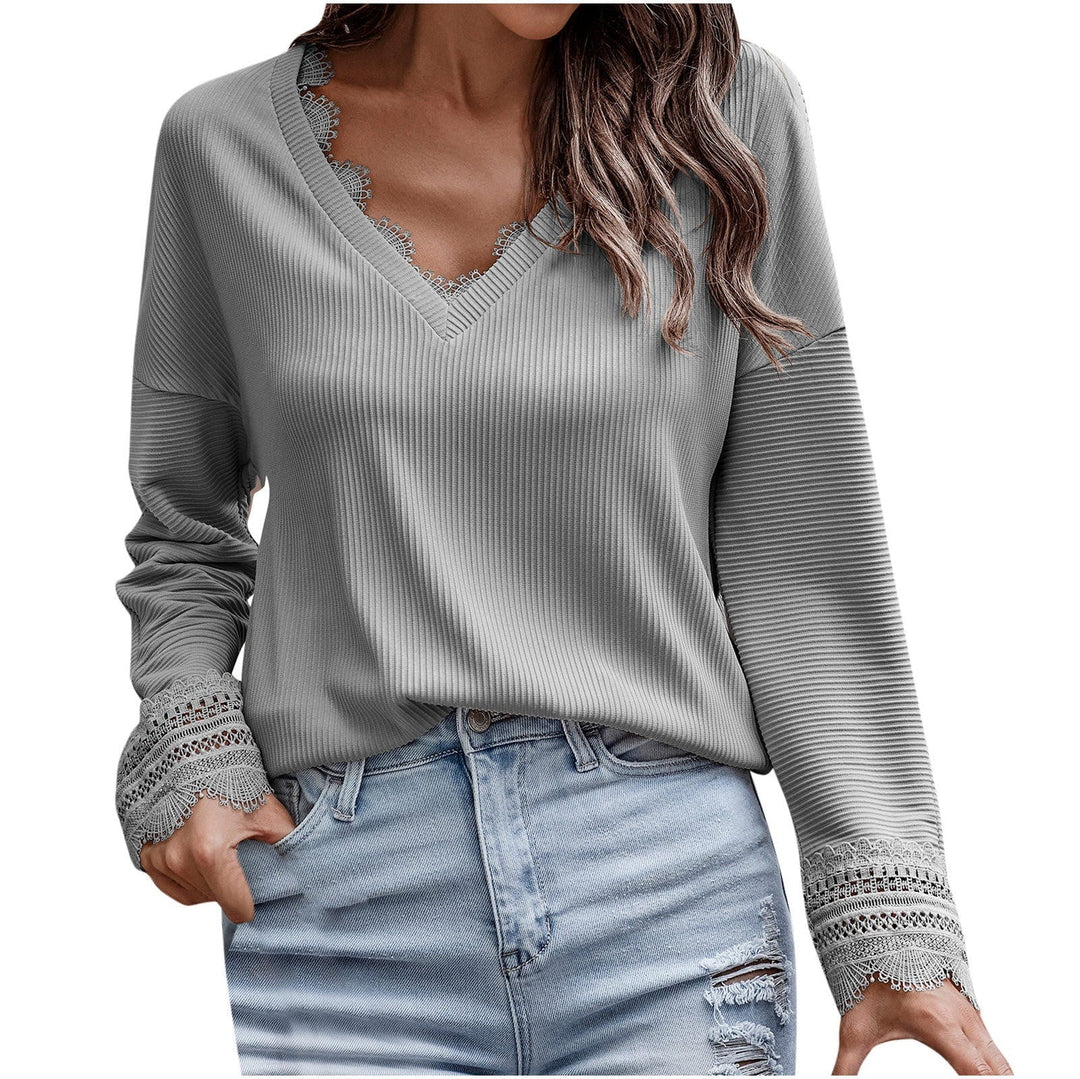 Olivia - Pull long à col en V élégant