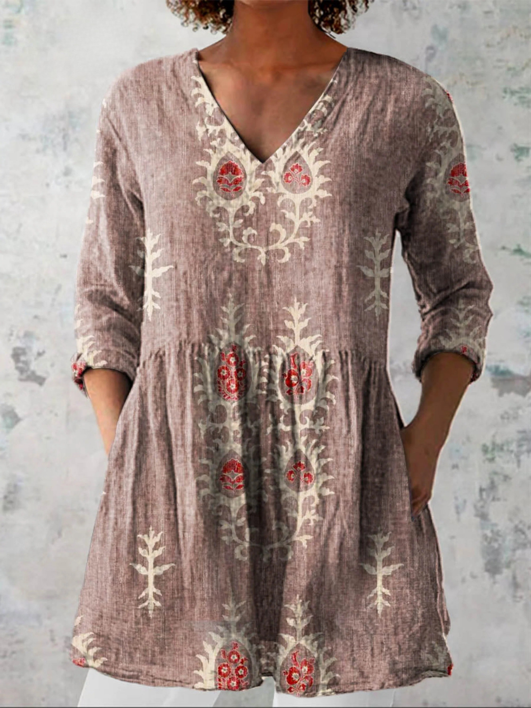Elise | Blouse Longue à Col V