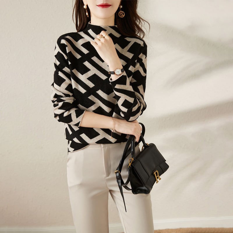 Lily - Pull Élégant, Géométrique et Confortable