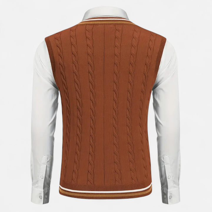 Men’s Knitted V-Neck Vest – Heritage Layers