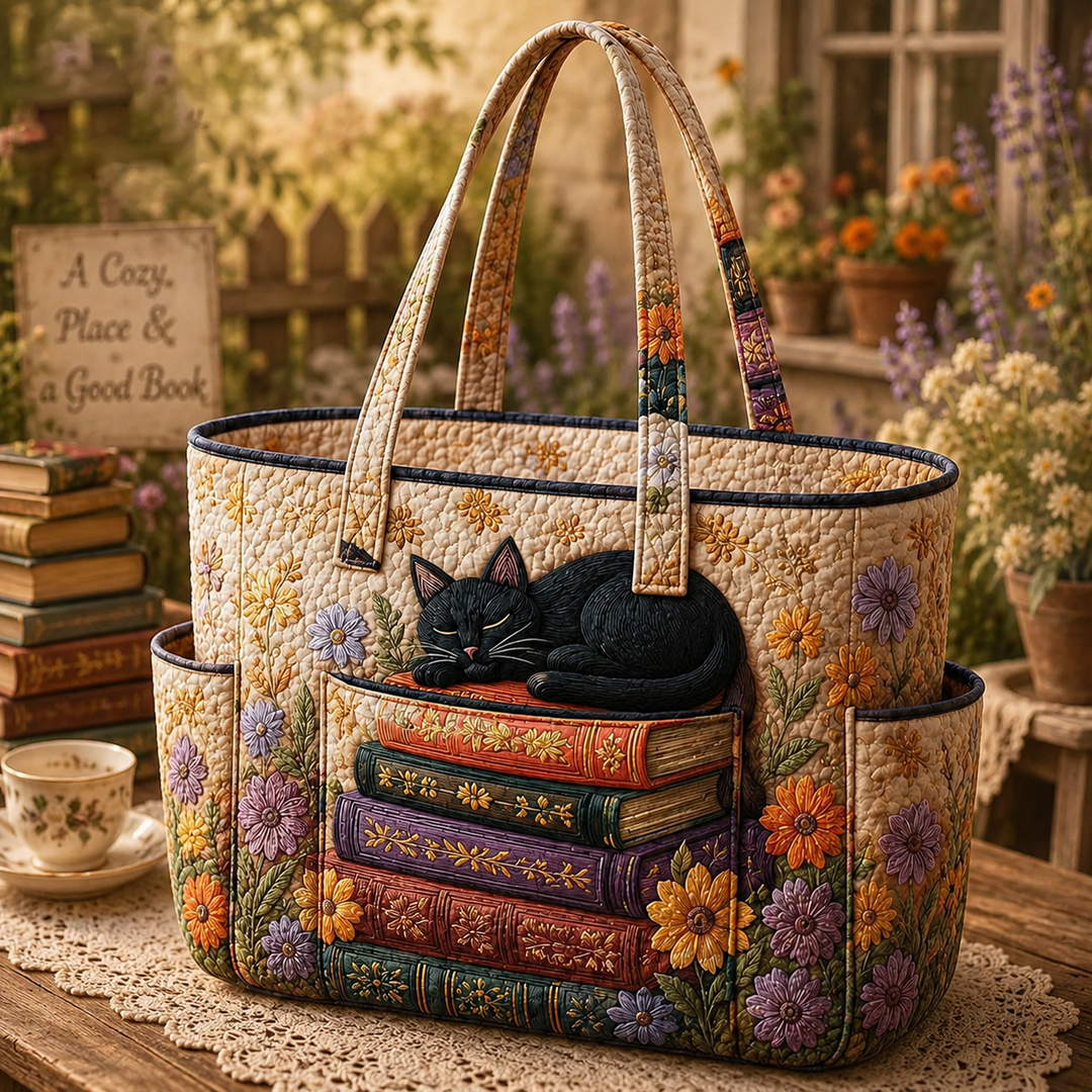 Camille | Sac cabas matelassé aux livres endormis