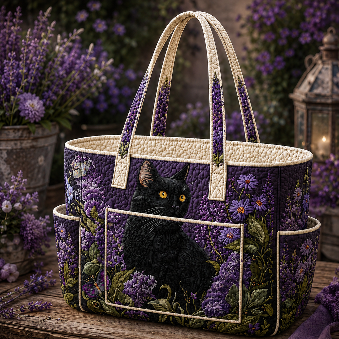 Éva | Sac cabas matelassé au chat