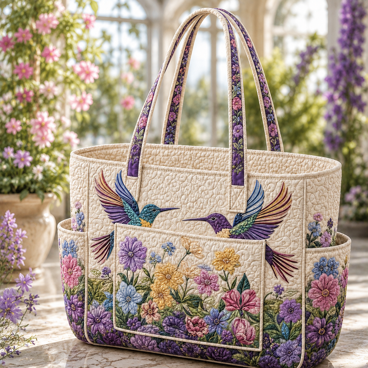 Maëlle | Sac cabas matelassé au colibri élégant