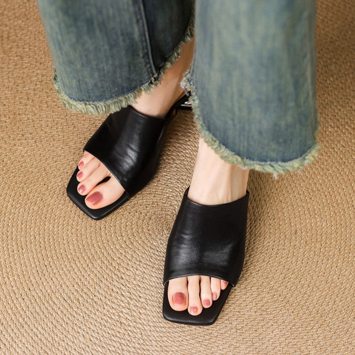Mules en cuir Virelle Curve