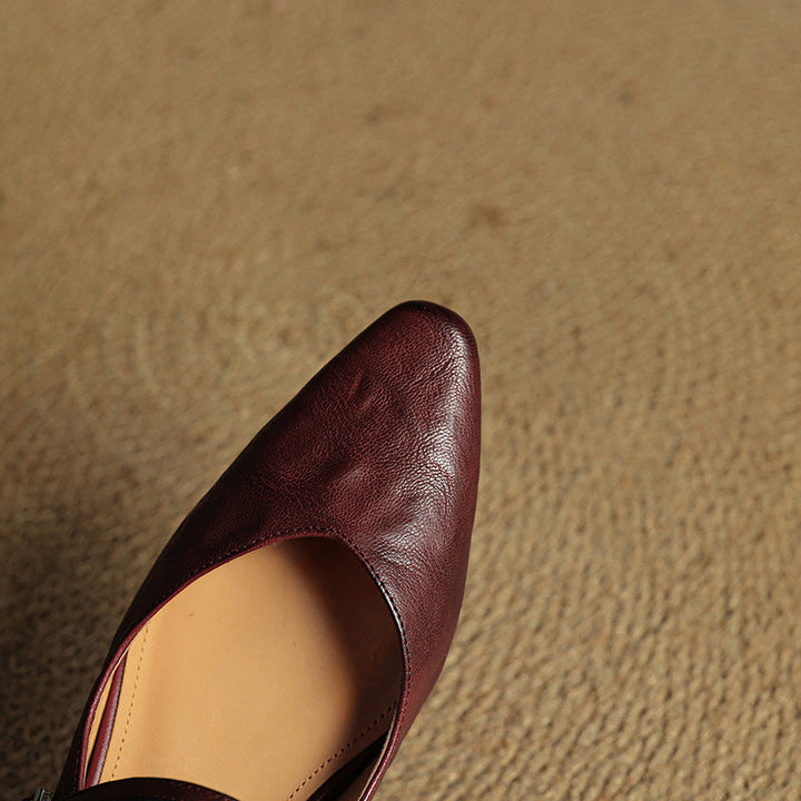 Thea | Mules en Cuir Véritable