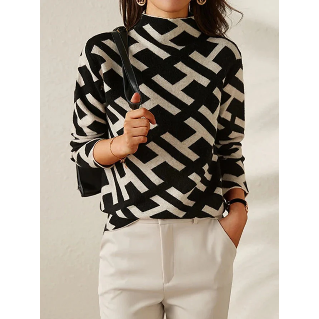 Lily - Pull Élégant, Géométrique et Confortable