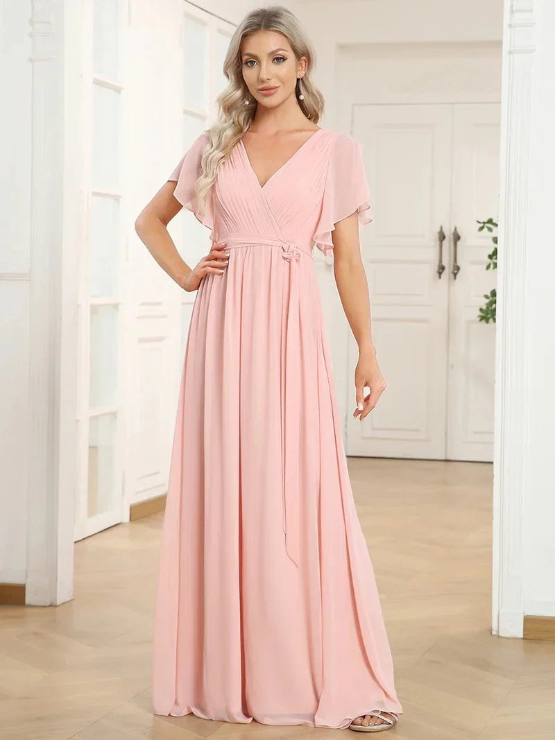 Simone | Robe de soirée classique en chiffon A-line