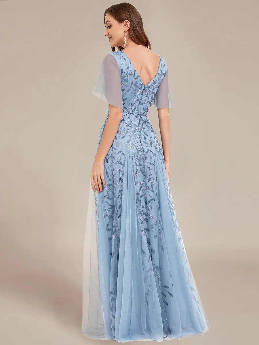 Skye | Robe de soirée en sequins à décolleté en V profond