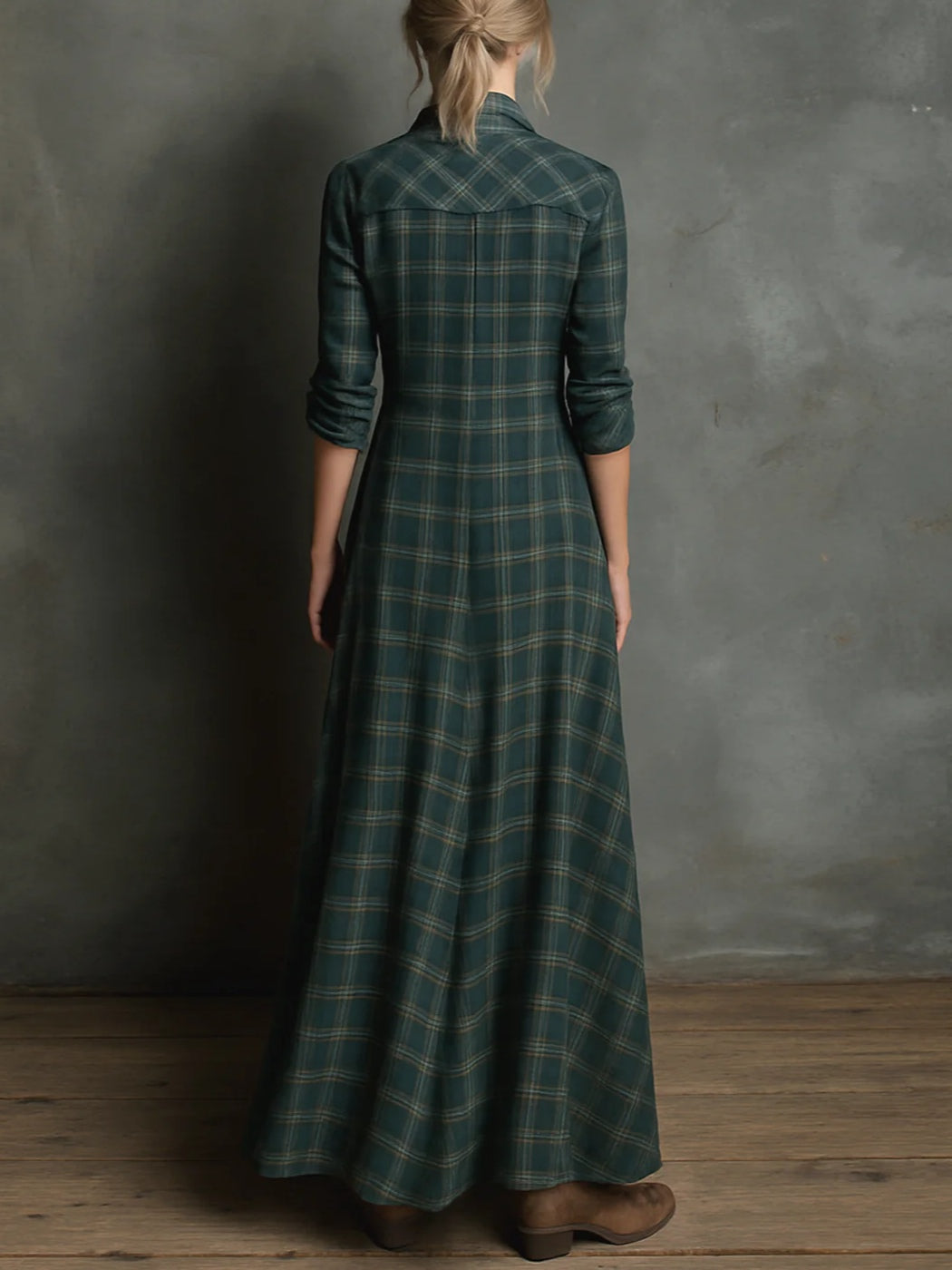 Armelle | Robe Longue à Carreaux