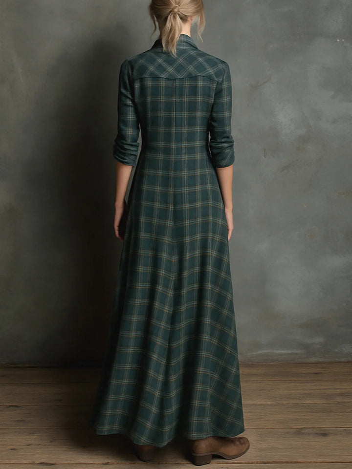 Armelle | Robe Longue à Carreaux