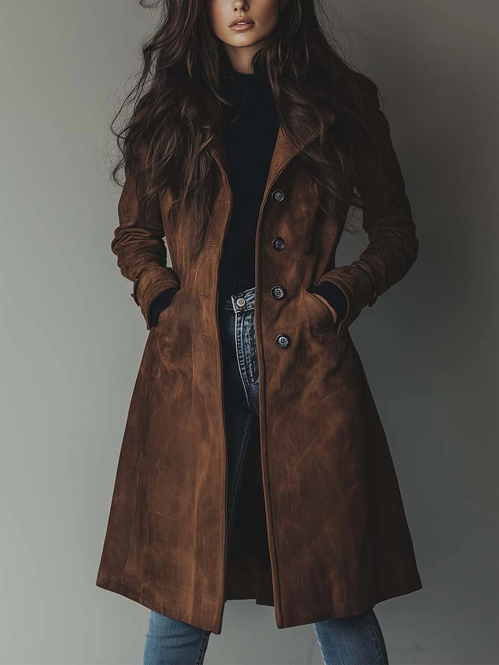 Sidonie | Trench vintage effet daim