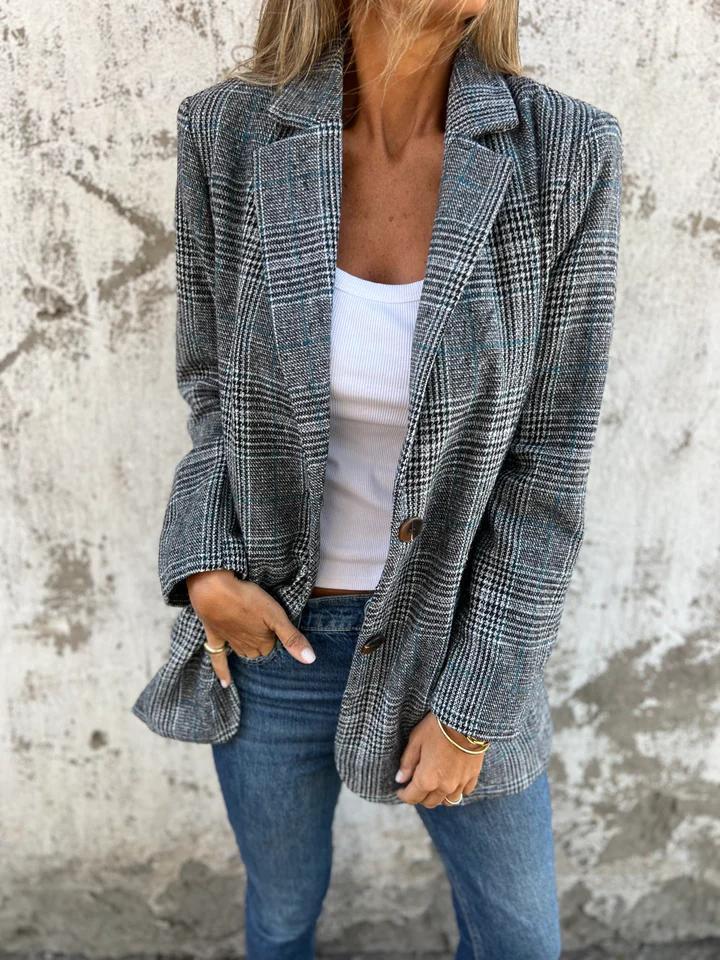 Eugénie | Blazer structuré à carreaux
