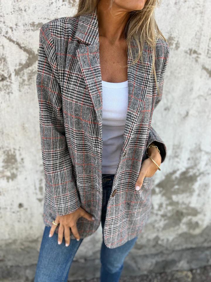 Eugénie | Blazer structuré à carreaux