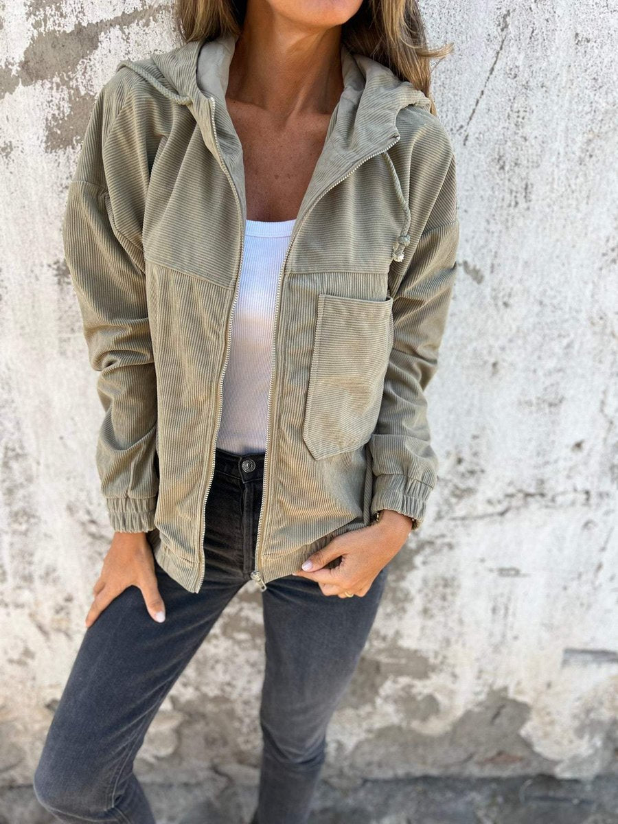 Abigaëlle | Veste zippée côtelée à capuche