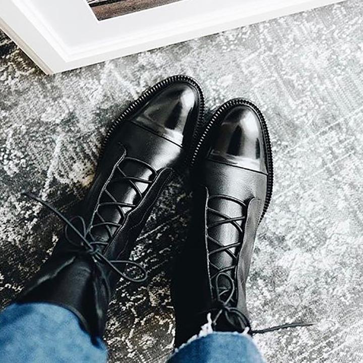 Aricie | Bottines à lacets et bout brillant