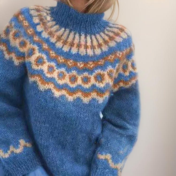 Ayméline | Pull col montant à empiècement rétro