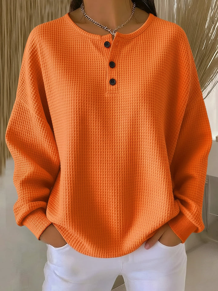 Miranda | Sweat gaufré à col Henley