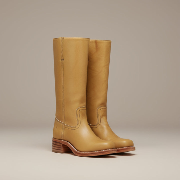 Chimène | Bottes lisses à tige droite et talon bloc