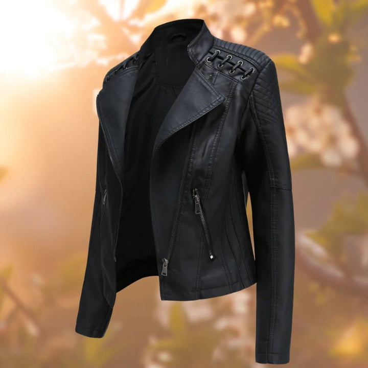 Claudette | Blouson style motard à laçages