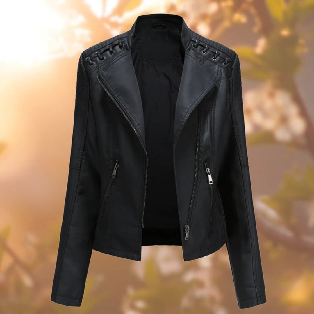 Claudette | Blouson style motard à laçages