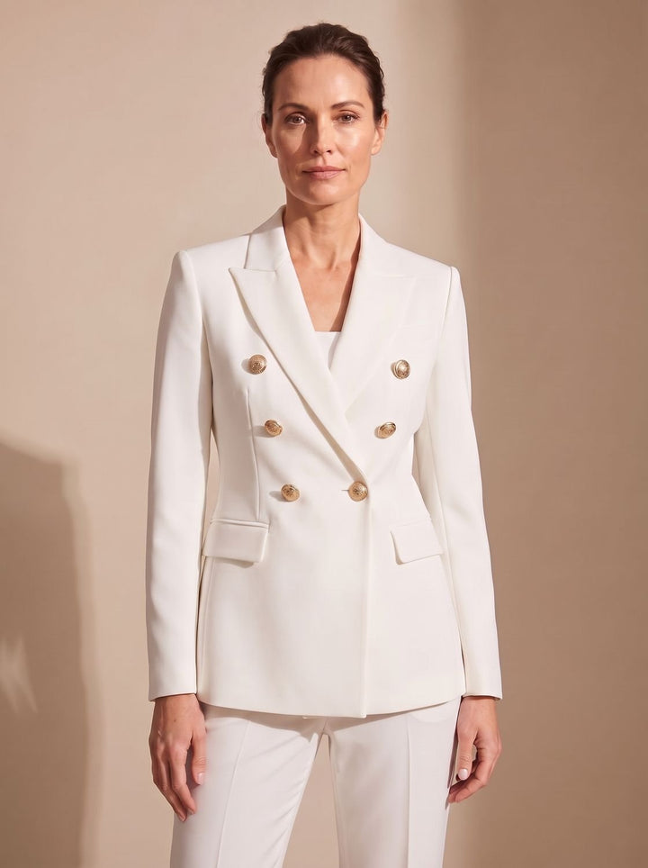 Cléo | Blazer croisé à boutons dorés