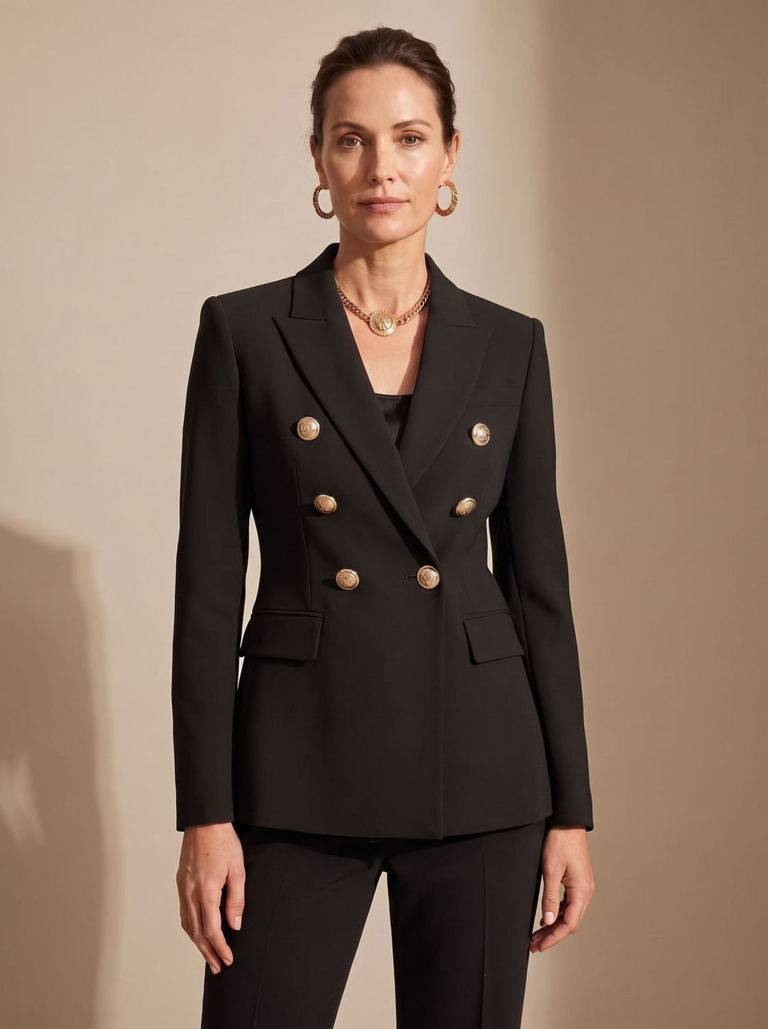 Cléo | Blazer croisé à boutons dorés