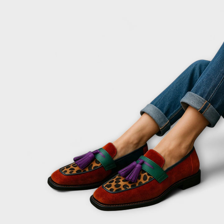 Fallon | Mocassins Léopard Marron