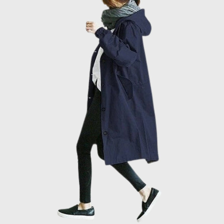 Edith | Manteau long ample à capuche