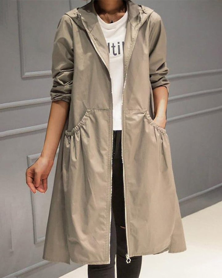Euphémie | Trench long zippé à capuche