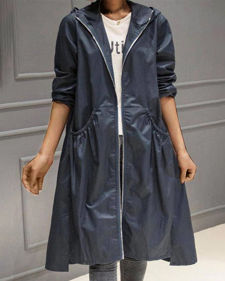 Euphémie | Trench long zippé à capuche