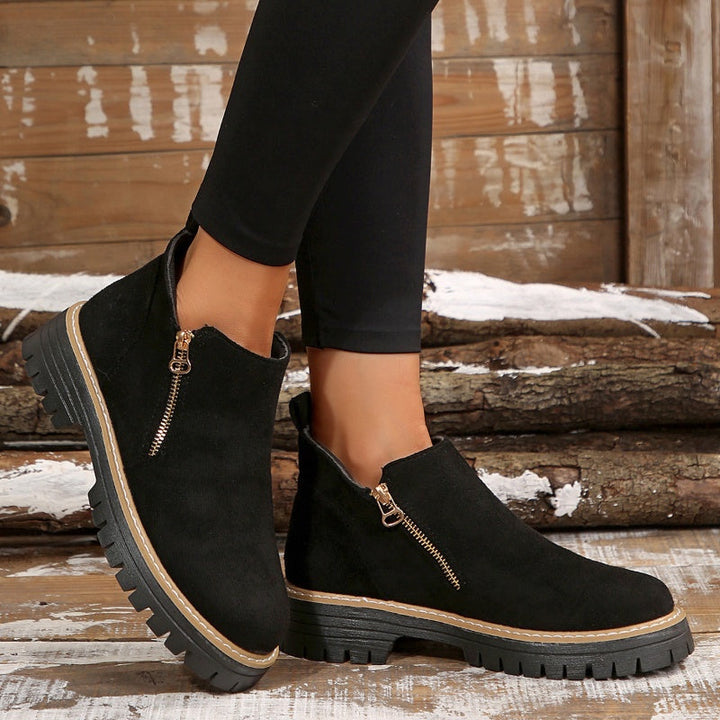 Fanélie | Bottines à zip et semelle crantée