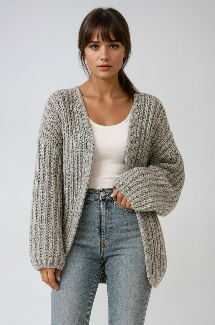 Galatée | Cardigan en grosse maille à manches lanterne
