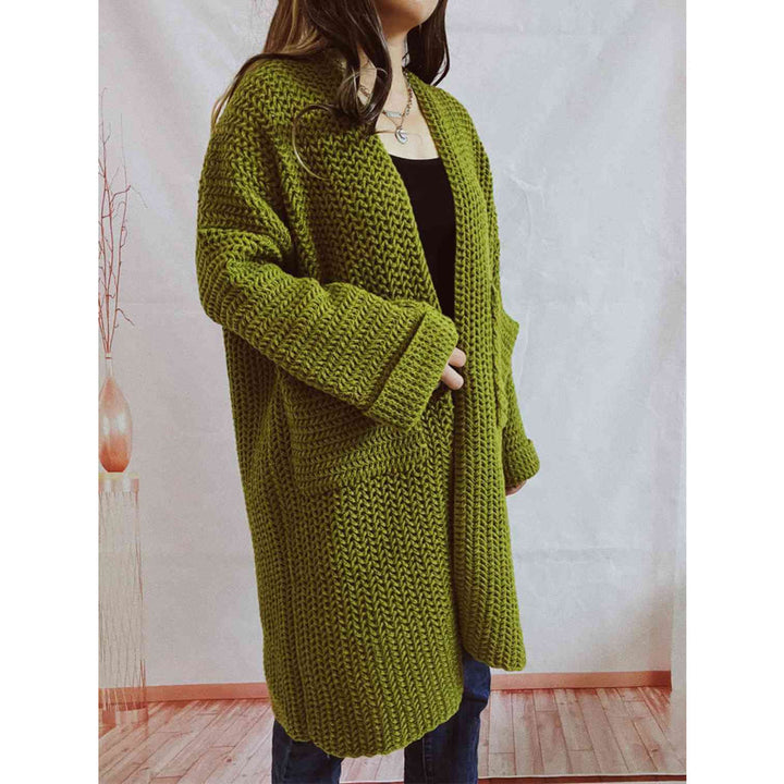 Gervaise | Cardigan long en grosse maille à poches