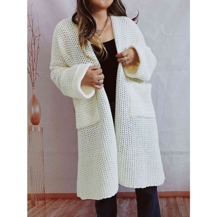 Gervaise | Cardigan long en grosse maille à poches