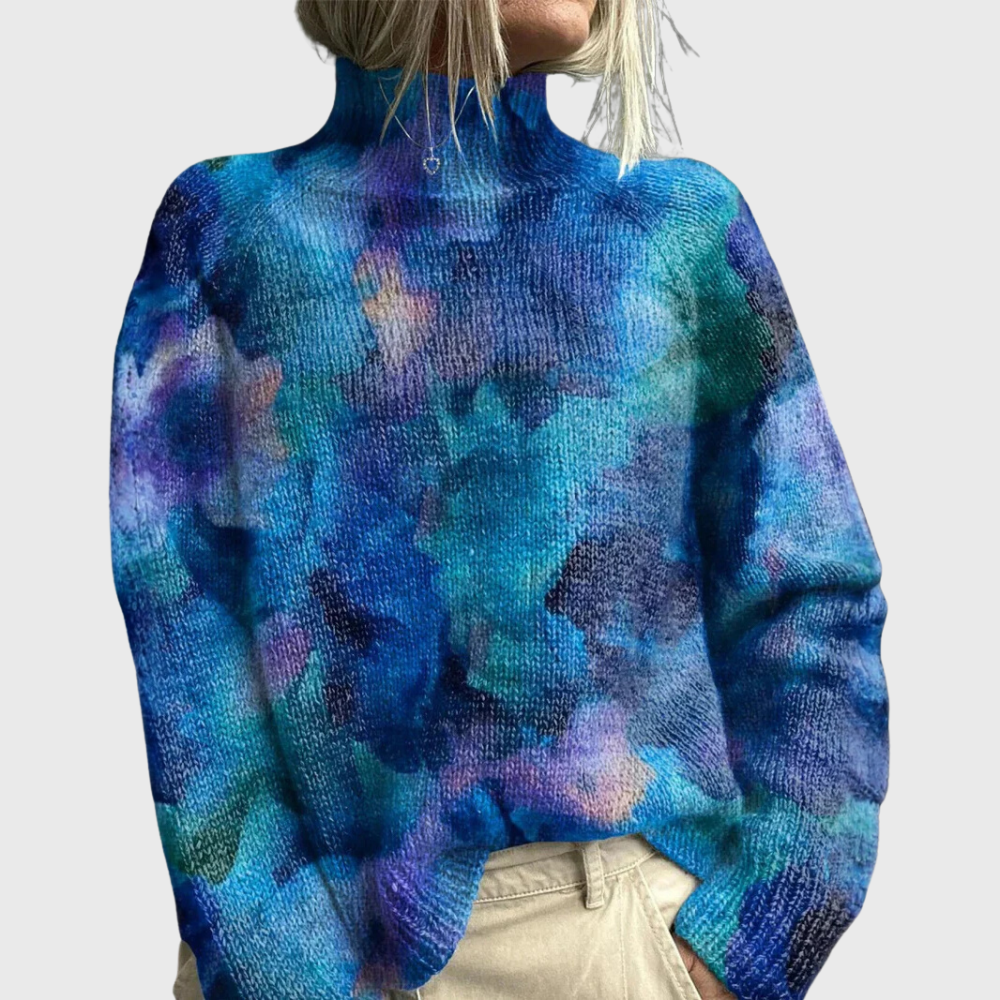 Gilonne | Pull à col montant aux motifs artistiques
