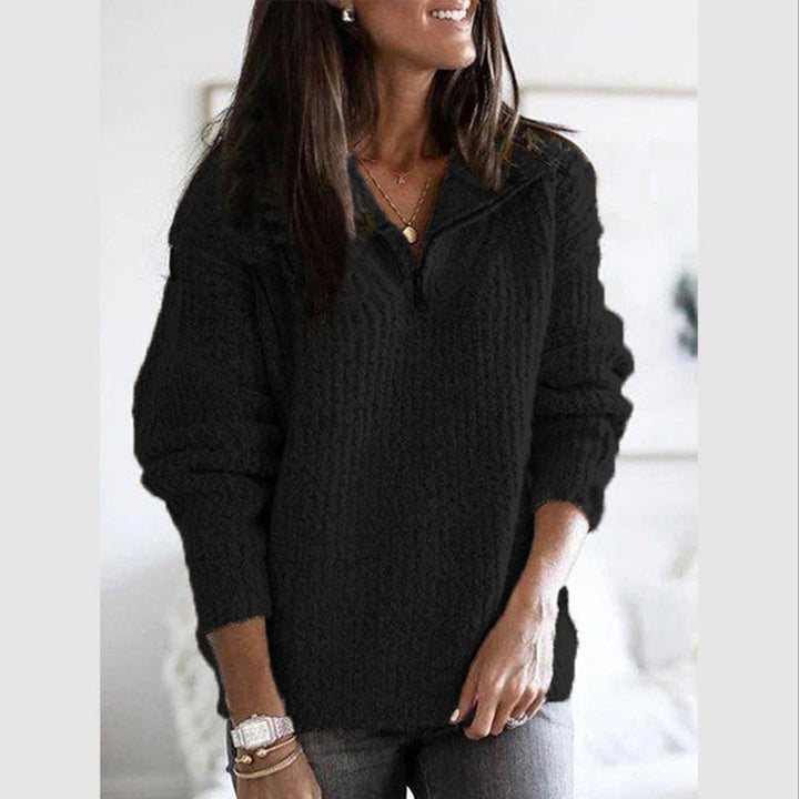 Harmonie | Pull en maille côtelée à col zippé