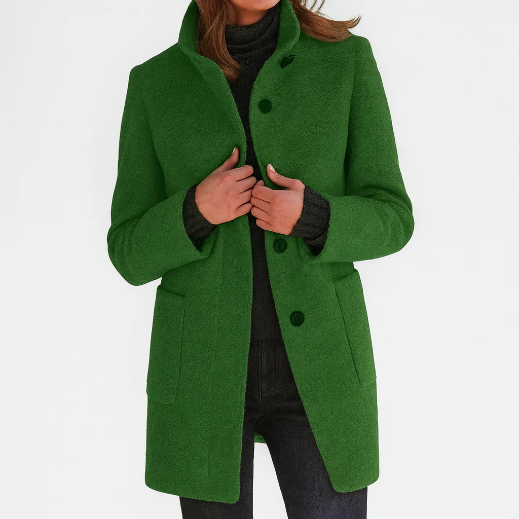 Adrienne | Manteau midi texturé à col montant