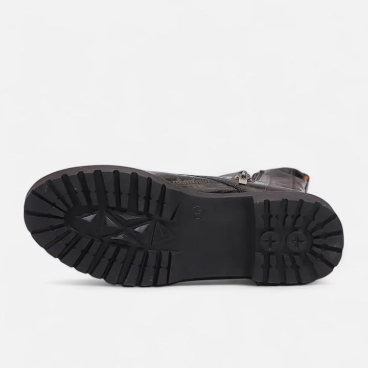 Women’s Mid Heel Croc-Pattern Ankle Boots