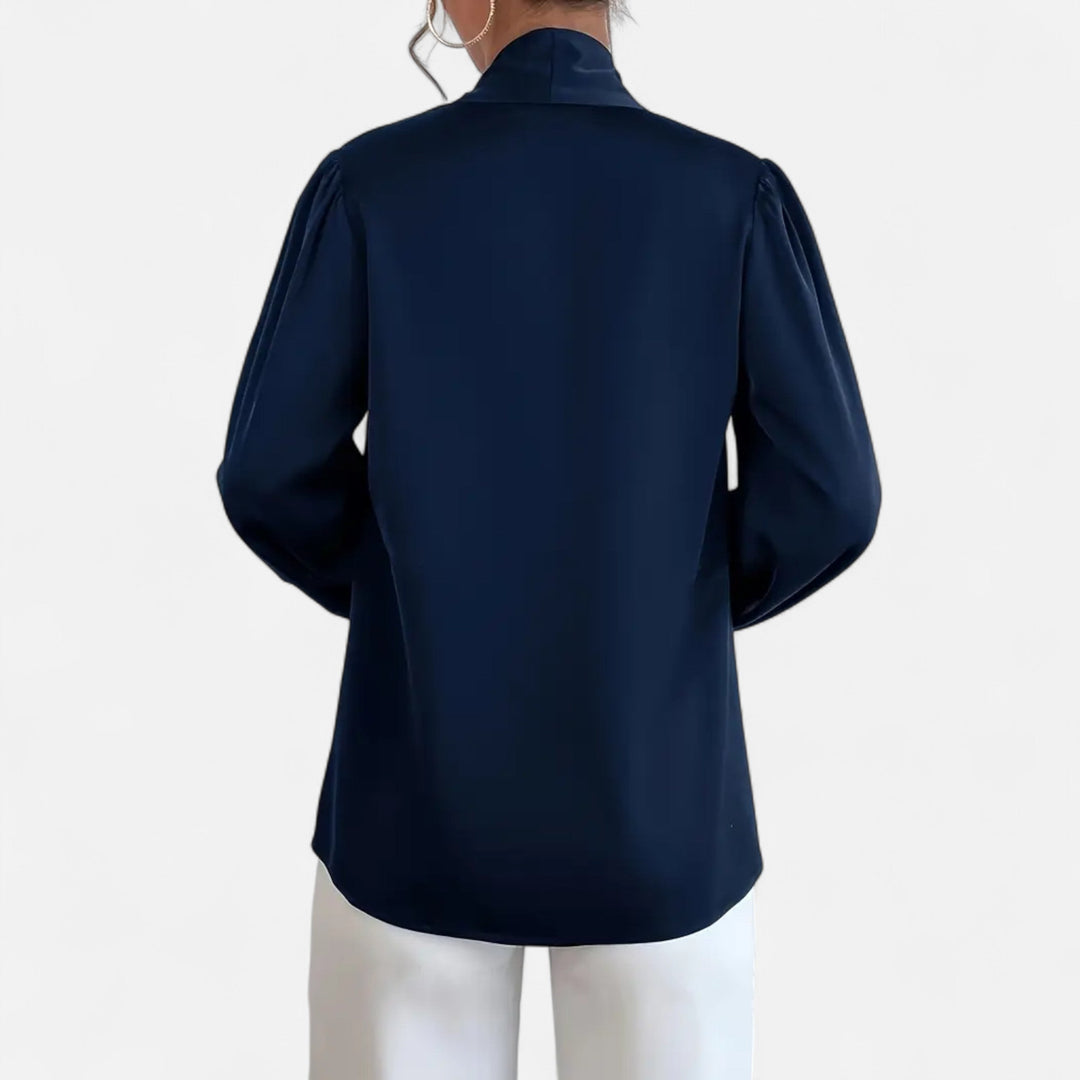 Women’s Satin Bow-Tie Blouse