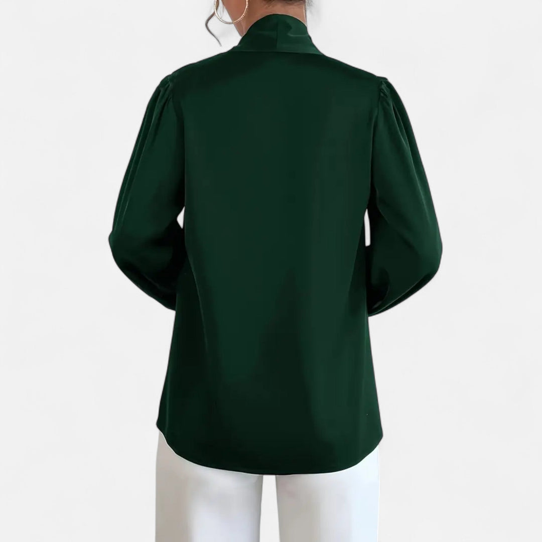 Women’s Satin Bow-Tie Blouse