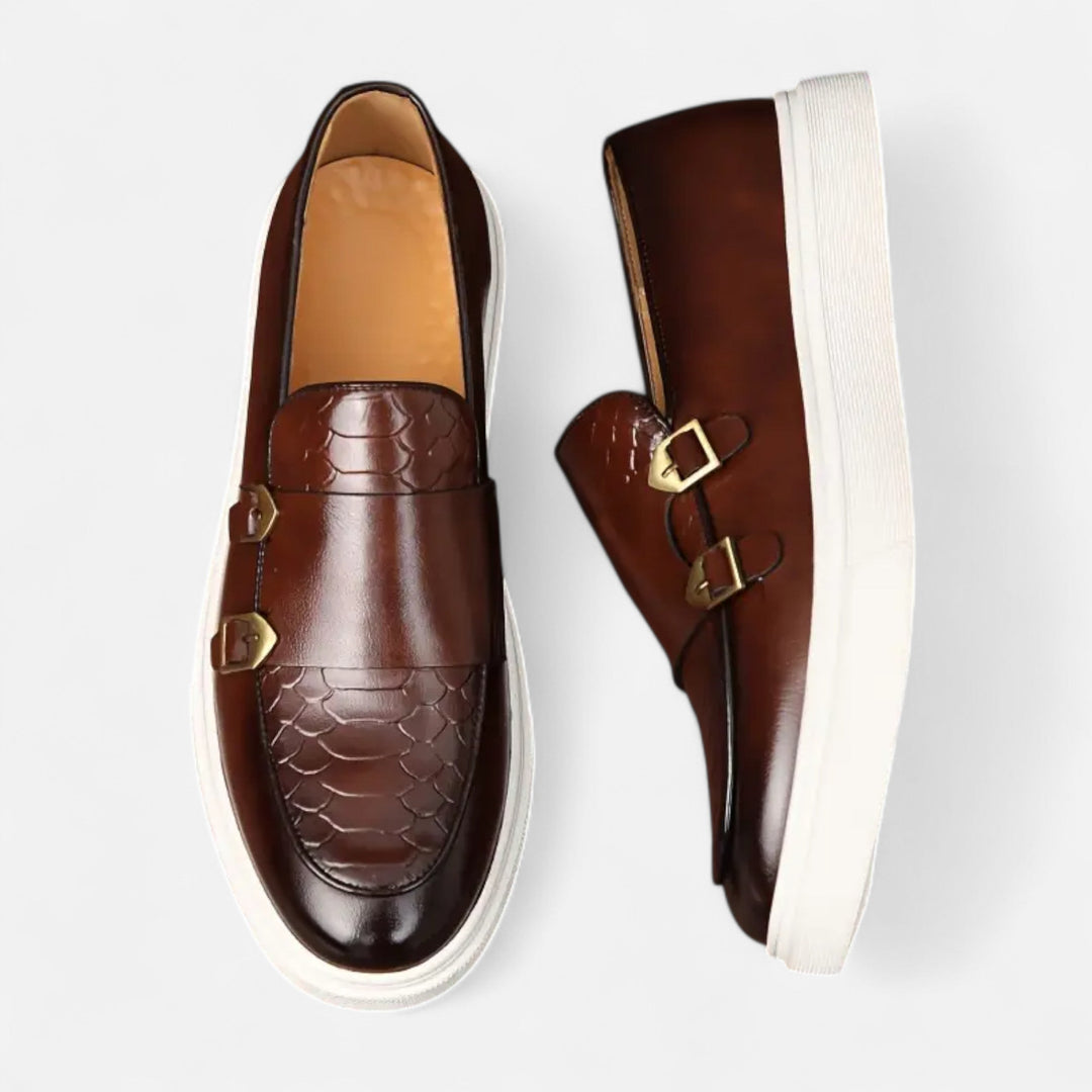 Men’s Gold-Pattern Casual Loafers