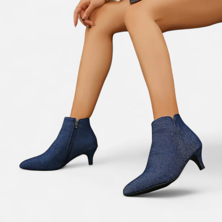 Women’s Kitten Heel Pointed Ankle Boots