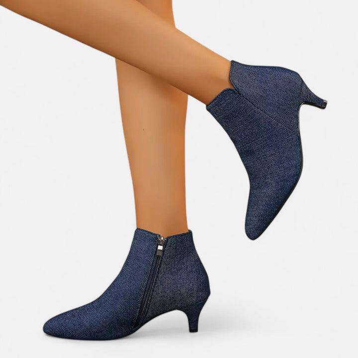 Women’s Kitten Heel Pointed Ankle Boots