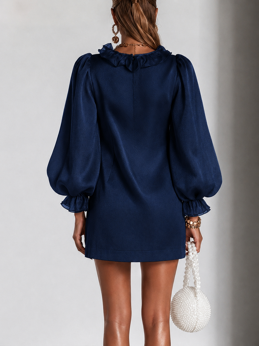 Lisandra | Robe courte effet satiné à volants