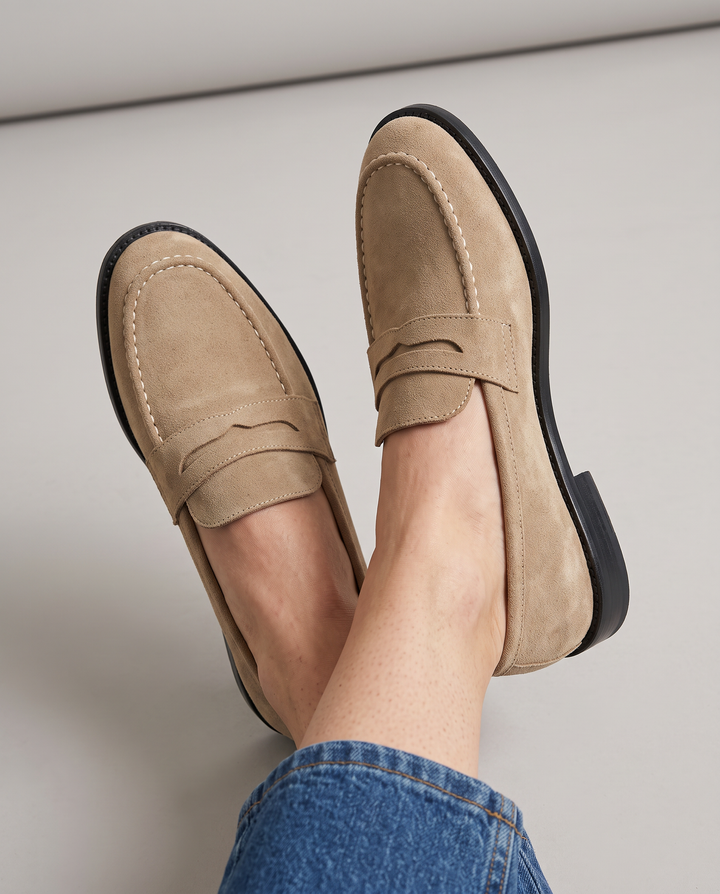Gilberte | Mocassins penny en daim