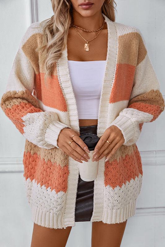 Maïwenn | Cardigan oversize ouvert à larges rayures