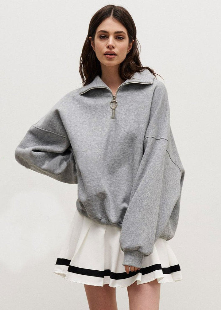 Mallory | Sweat ample à col montant zippé