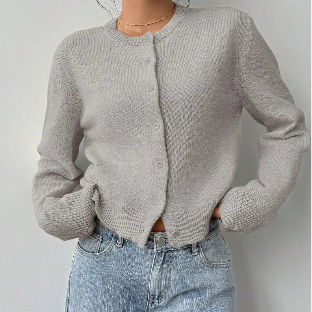 Maryse | Cardigan classique à col rond et boutons
