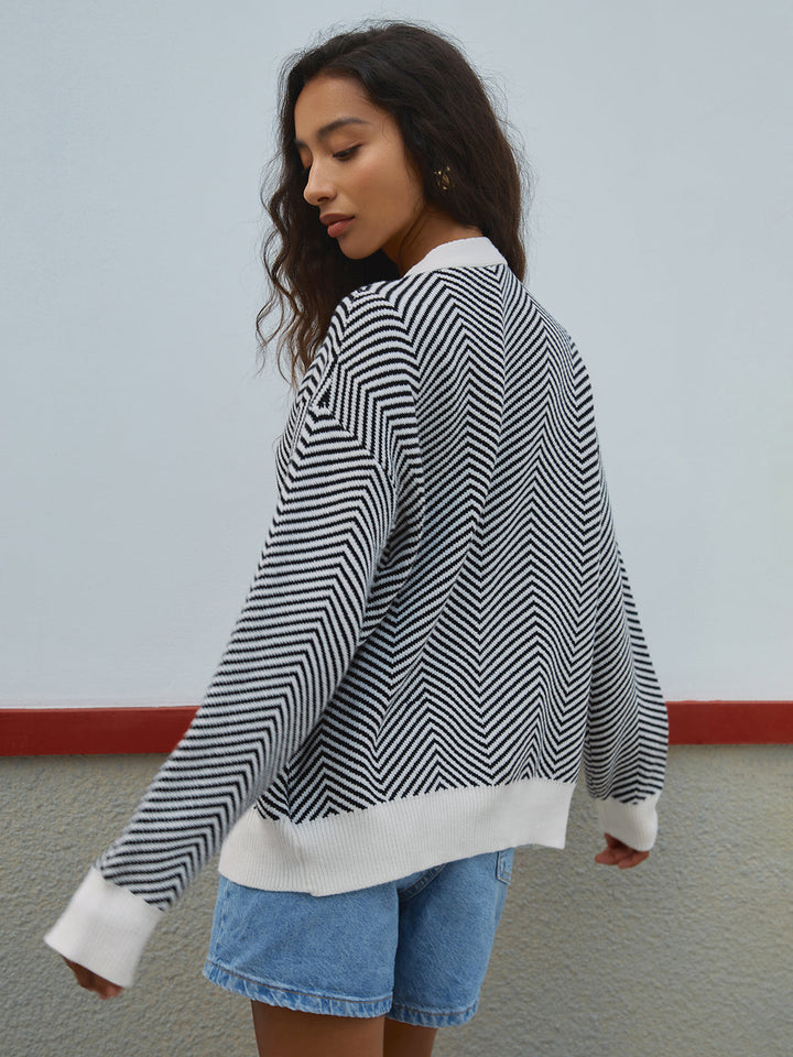 Mariette | Cardigan à motif chevrons